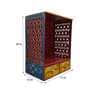 Red and Carved Wood Wall Mounted Mandir Without Door