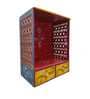 Red and Carved Wood Wall Mounted Mandir Without Door
