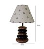 Handpainted Beige Fabric Shade Pebble Table Lamp With Brown And Black Base