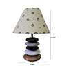 Handpainted Beige Fabric Shade Pebble Table Lamp With Multicoloured Base