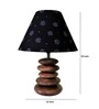 Handpainted Black Fabric Shade Pebble Table Lamp With Brown Base