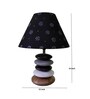 Handpainted Black Fabric Shade Pebble Table Lamp With Multicoloured Base