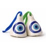 White And Blue Handpainted Ceramic Bell Set of 2