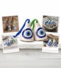 White And Blue Handpainted Ceramic Bell Set of 2