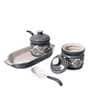 HandPainted Ceramic Condiment Set with Base Tray and Spoon