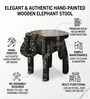 Black Handpainted Decorative Elephant Chowki