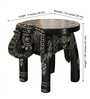 Black Handpainted Decorative Elephant Chowki