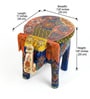 Blue Handpainted Decorative Elephant Chowki
