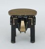 Handpainted Elephant Black Solid Wood Chowkie