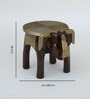 Handpainted Elephant Brown Solid Wood Chowkie