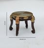 Handpainted Elephant Gold Solid Wood Chowkie