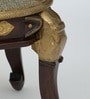 Handpainted Elephant Gold Solid Wood Chowkie
