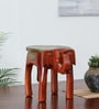 Handpainted Elephant Teak Solid Wood Chowkie