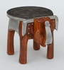 Handpainted Elephant Teak Solid Wood Chowkie