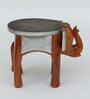 Handpainted Elephant Teak Solid Wood Chowkie