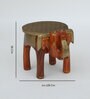 Handpainted Elephant Teak Solid Wood Chowkie