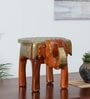 Handpainted Elephant Teak Solid Wood Chowkie