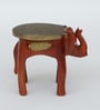 Handpainted Elephant Teak Solid Wood Chowkie