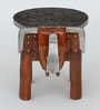 Handpainted Elephant Teak Solid Wood Chowkie