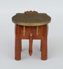 Handpainted Elephant Teak Solid Wood Chowkie