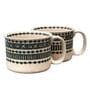 HandPainted Funky 500ml Green (Set of 2) Ceramic Coffee Mug
