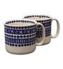 XoXo 500ml White & Dark Blue Ceramic (Set of 2) Tea Cup