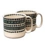 Funky Matte 500ml White & Green Ceramic (Set of 2) Tea Cup