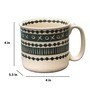 Funky Matte 500ml White & Green Ceramic (Set of 2) Tea Cup