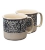 Funky Matte 500ml White & Black Ceramic (Set of 2) Coffee Mug