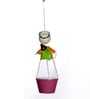 Handpainted Green Metal Hanging Planters