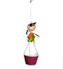 Handpainted Green Metal Hanging Planters