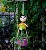 Handpainted Green Metal Hanging Planters