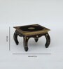 Handpainted Inlay Brass Brown Solid Wood Chowkie