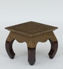 Handpainted Inlay Brass Brown Solid Wood Chowkie