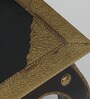 Handpainted Inlay Brass Brown Solid Wood Chowkie