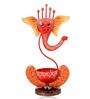 Orange Metal Handpainted Ganesh Decorative TeaLight