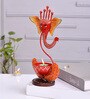 Orange Metal Handpainted Ganesh Decorative TeaLight