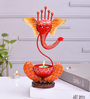 Orange Metal Handpainted Ganesh Decorative TeaLight