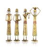 Golden Metal Handpainted Labour Lady Antique Figurine Decorative TeaLight Set of 4