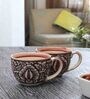 Handpainted Mughal 300ml Pink (Set of 2) Ceramic Coffee Mug