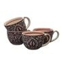 Handpainted Mughal 300ml Pink (Set of 4) Ceramic Coffee Mug