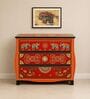 Rangrez Handpainted Solid Wood Chest Of Drawers In Teak Finish 