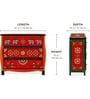 Rangrez Handpainted Solid Wood Chest Of Drawers In Teak Finish 