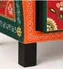 Rangrez Handpainted Solid Wood Chest Of Drawers In Teak Finish 