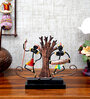 Handpainted Tribal Anzu Couple Metallic Showpiece