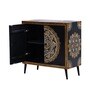 Handpainted Wooden Cabinet In Black Colour Handpainted Wooden Cabinet In Black Colour
