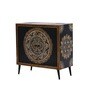 Handpainted Wooden Cabinet In Black Colour Handpainted Wooden Cabinet In Black Colour