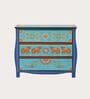 Rangrez Blue Colour Chest Of Drawers In Teak Finish