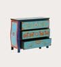Rangrez Blue Colour Chest Of Drawers In Teak Finish
