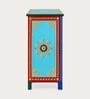Rangrez Blue Colour Chest Of Drawers In Teak Finish